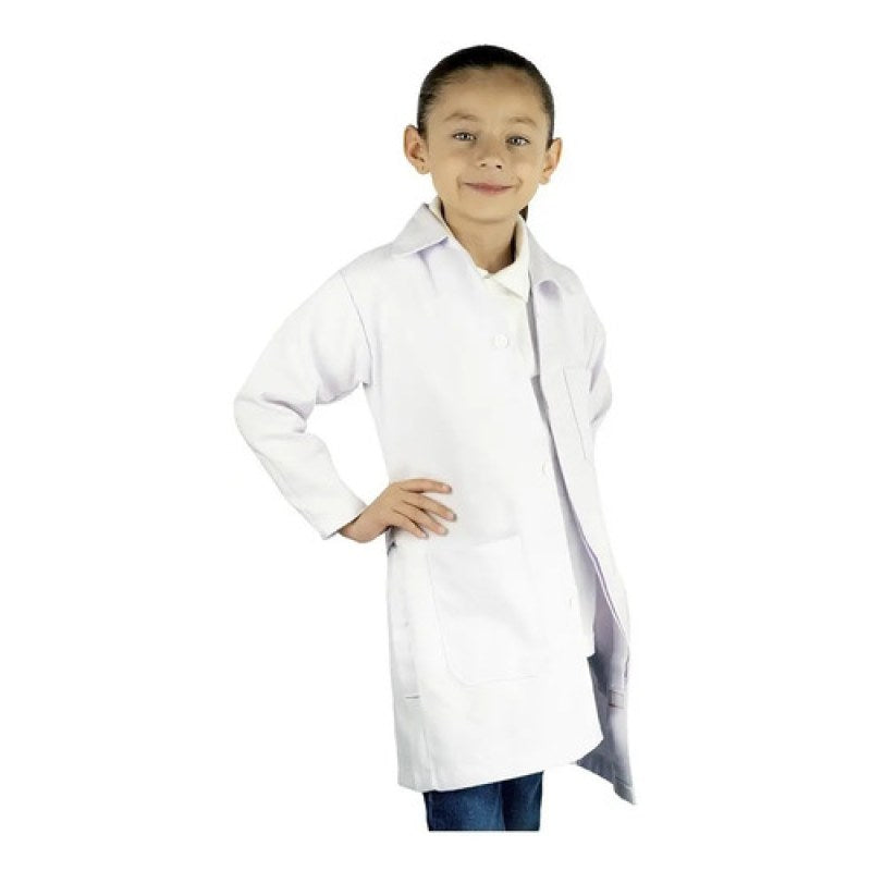 Bata De Laboratorio Blanca Niño Infantil 100% Algodón 4 A 16 #mlpos_4 | Color: Blanca #color_blanca #sku_blbl02 #sku_blbl04 #sku_blbl06 #sku_blbl08 #sku_blbl10 #sku_blbl12 #sku_blbl14 #sku_blbl16