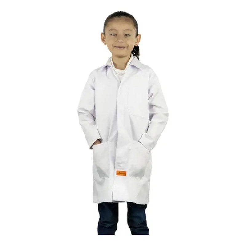 Bata De Laboratorio Blanca Niño Infantil 100% Algodón 4 A 16 #mlpos_6 | Color: Blanca #color_blanca #sku_blbl02 #sku_blbl04 #sku_blbl06 #sku_blbl08 #sku_blbl10 #sku_blbl12 #sku_blbl14 #sku_blbl16