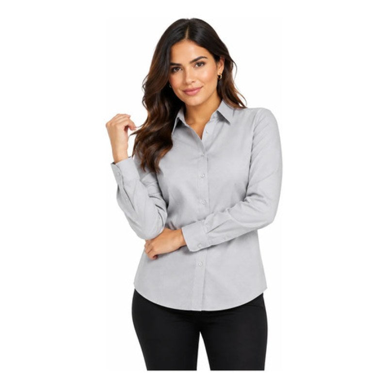 Blusa Bigbang Heli Manga Larga Vestir Casual Uniforme #mlpos_9 #mlitem_MLM5667621970 | Color: Ceniza | Talla: S #color_ceniza #sku_bghlblcns