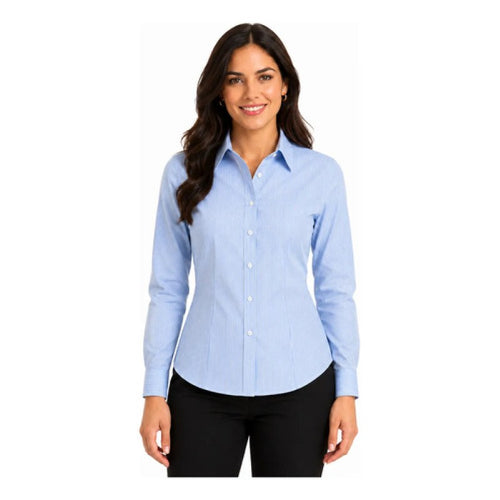 Blusa Bigbang Element Manga Larga Vestir Casual Uniforme #mlpos_1 #mlitem_MLM5675933400 | Color: Azul con blanco | Talla: S #color_azul_con_blanco #sku_bgelblabl #sku_bgelblabm #sku_bgelblabs