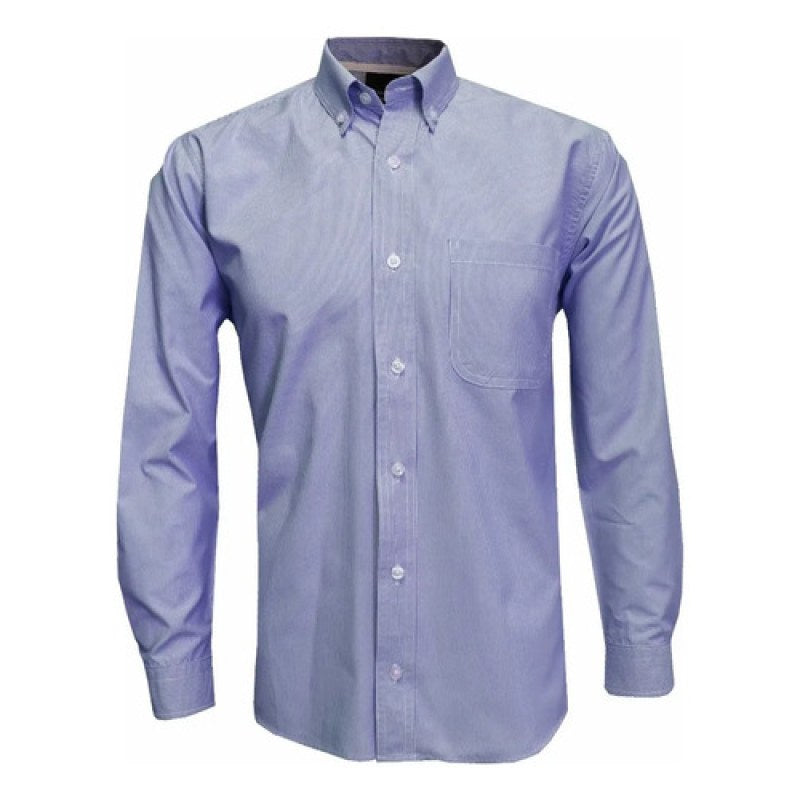 Camisa Bigbang Element Larga Casual Vestir Uniforme #mlpos_4 #mlitem_MLM5683216708 | Color: Azul con blanco | Talla: L #color_azul_con_blanco #sku_bgelclabl #sku_bgelclabm