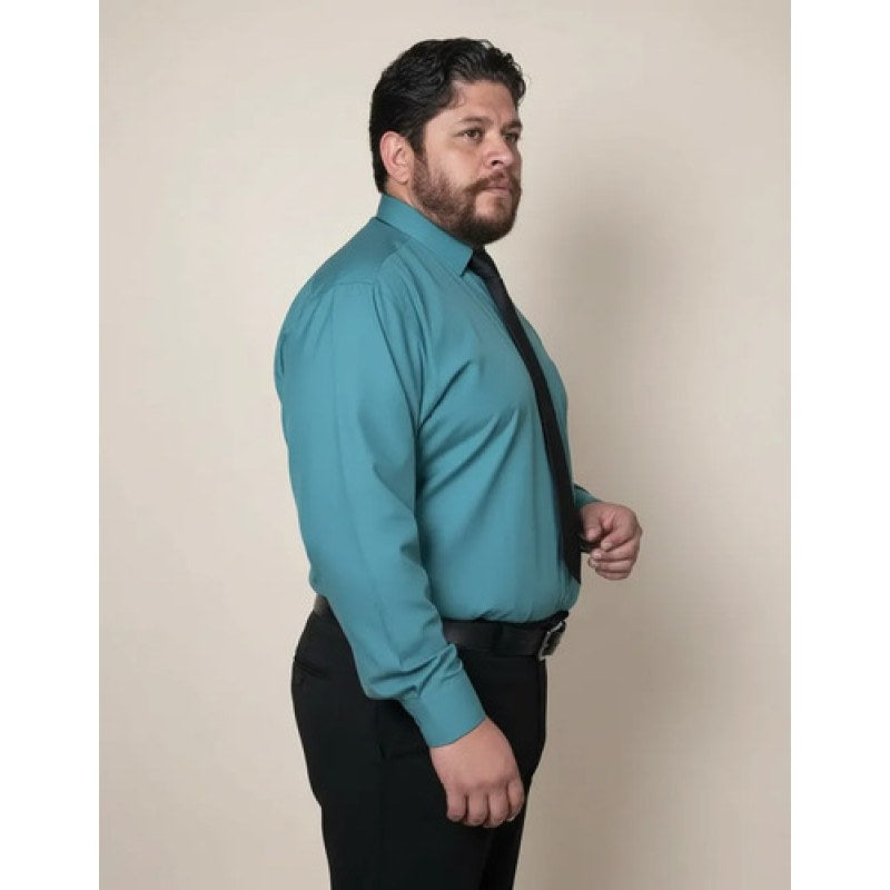 Camisa Vestir De Adulto Verde Jade Talla Extras 44 46 48 50 #mlpos_2 | Color: Jade - Rodolfo #color_jade_-_rodolfo #sku_rvjd44 #sku_rvjd46 #sku_rvjd48 #sku_rvjd50