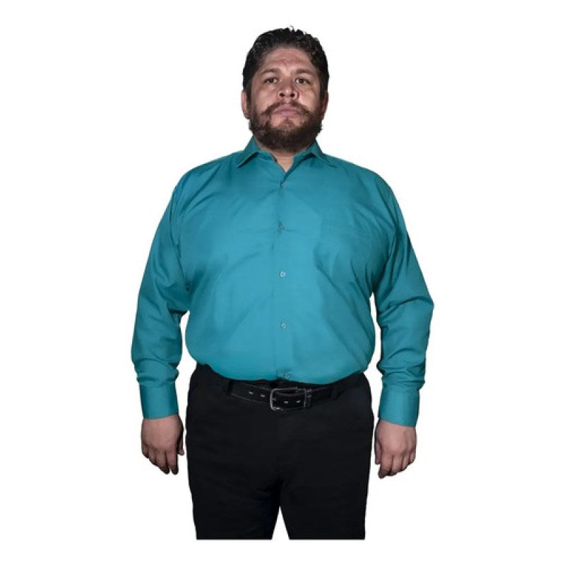 Camisa Vestir De Adulto Verde Jade Talla Extras 44 46 48 50 #mlpos_5 | Color: Jade - Rodolfo #color_jade_-_rodolfo #sku_rvjd44 #sku_rvjd46 #sku_rvjd48 #sku_rvjd50