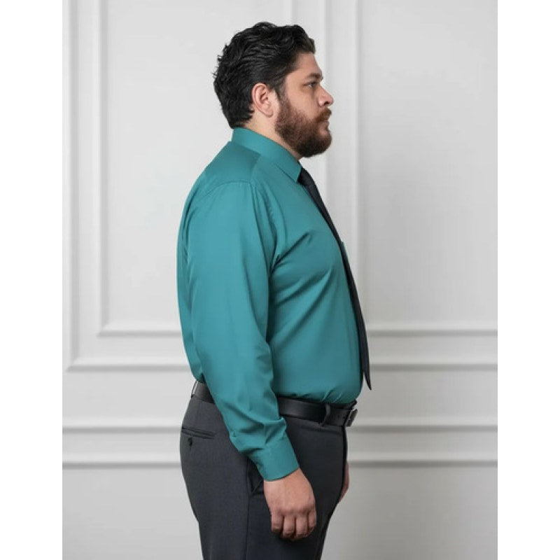 Camisa Vestir De Adulto Verde Jade Talla Extras 44 46 48 50 #mlpos_9 | Color: Jade - Zanely #color_jade_-_zanely #sku_znjd44 #sku_znjd46 #sku_znjd48 #sku_znjd50