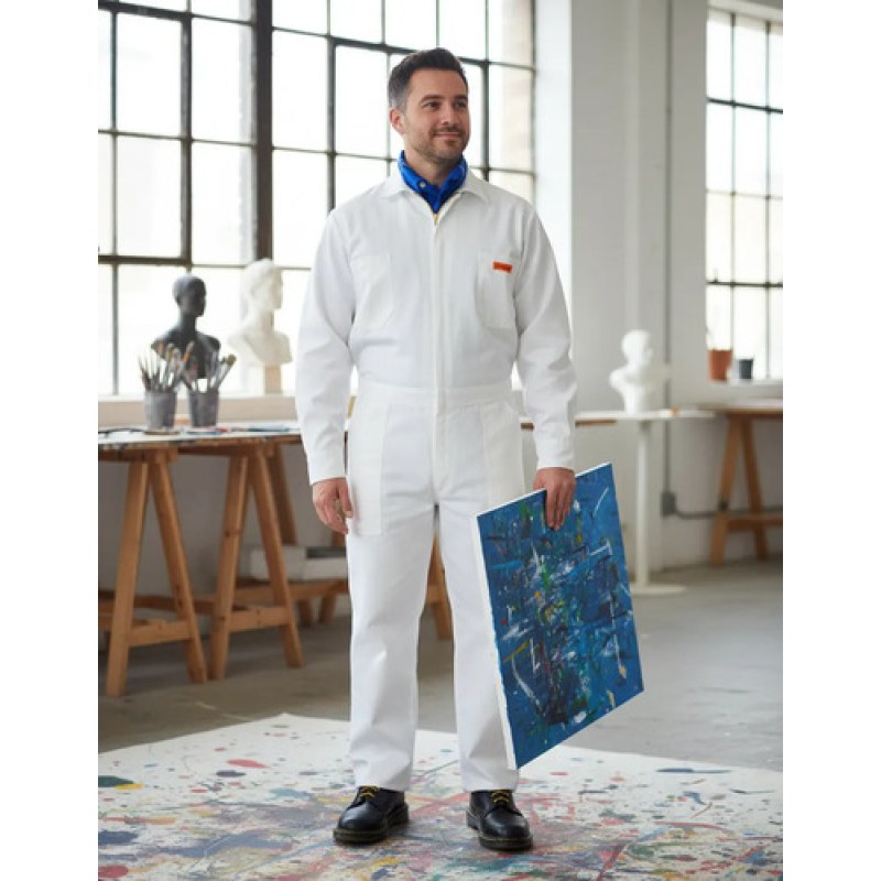 Overol Gabardina Tipo Pintor O Sanitario Blanco 100% Algodón #mlpos_3 | Color: Blanco #color_blanco #sku_ovbl34 #sku_ovbl36 #sku_ovbl38 #sku_ovbl40 #sku_ovbl42 #sku_ovbl44