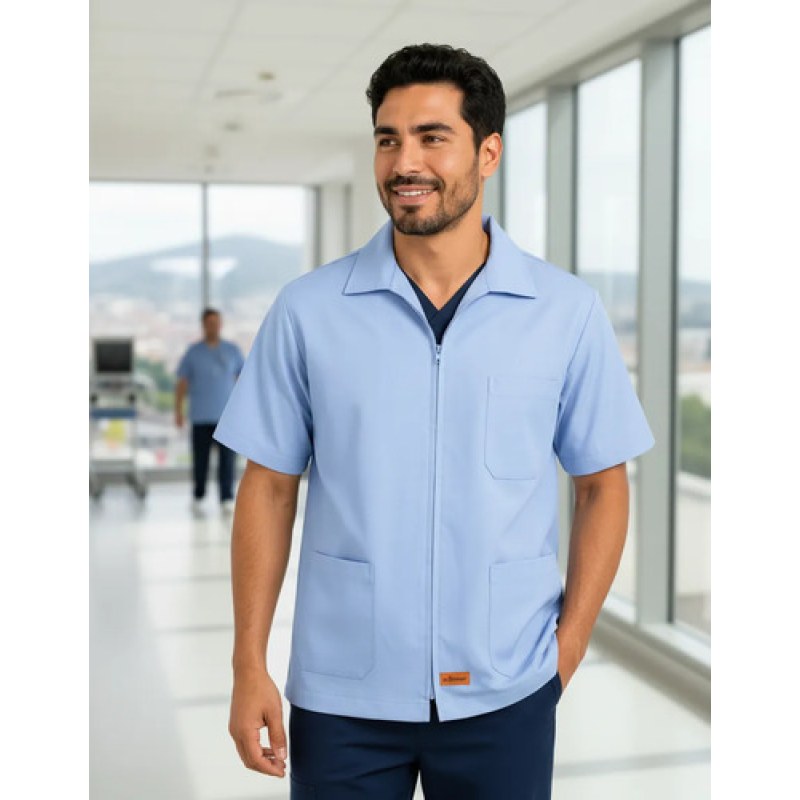 Filipina De Cierre Azul Cielo Uso Clínico Hospitalario 30-42 #mlpos_3 | Color: Azul cielo #color_azul_cielo #sku_flcl30 #sku_flcl32 #sku_flcl34 #sku_flcl36 #sku_flcl38 #sku_flcl40 #sku_flcl42