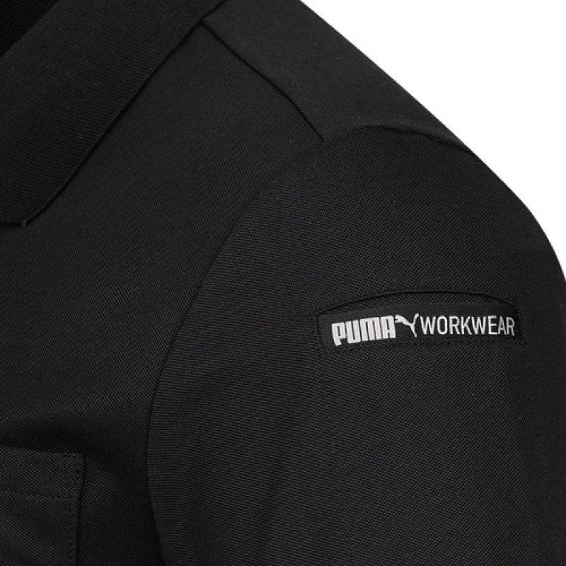 Playera Puma Workwear Tipo Polo Trabajo Durable Resistente #mlpos_21 #mlitem_MLM6174174100 | Color: Negra | Talla: M #color_negra #sku_pu-30-1450-ne-m