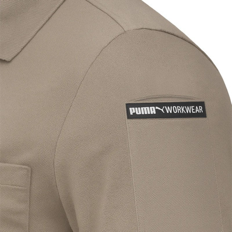 Playera Puma Workwear Tipo Polo Trabajo Durable Resistente #mlpos_6 #mlitem_MLM6174174096 | Color: Arena | Talla: M #color_arena #sku_pu-30-1480-ar-m