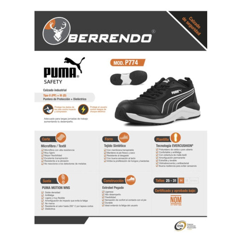 Tenis Industrial Puma P774 Dieléctrico Casquillo Acero #mlpos_7 #mlitem_MLM3454772945 | Color: Negro | Talla: 26 MX #color_negro #sku_p774ng25 #sku_p774ng26 #sku_p774ng27 #sku_p774ng28 #sku_p774ng29