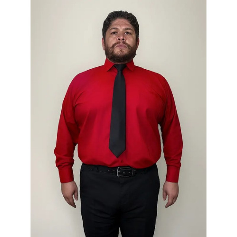 Camisa Vestir Para Adulto Roja Tallas Extras 52, 54 Y 56 #mlpos_4 | Color: Roja - Rodolfo #color_roja_-_rodolfo #sku_rvrj52 #sku_rvrj54 #sku_rvrj56