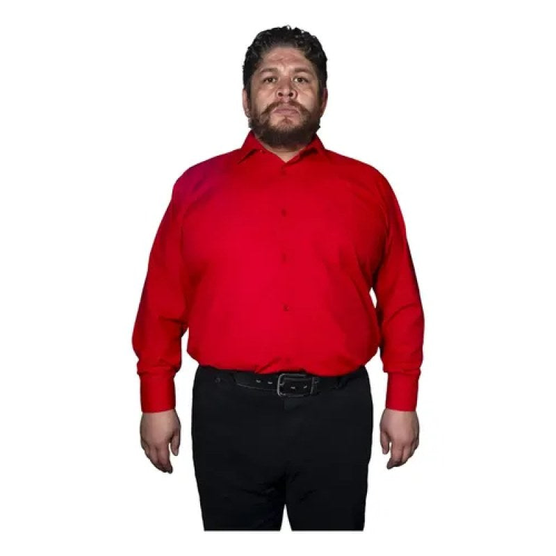 Camisa Vestir Para Adulto Roja Tallas Extras 52, 54 Y 56 #mlpos_5 | Color: Roja - Rodolfo #color_roja_-_rodolfo #sku_rvrj52 #sku_rvrj54 #sku_rvrj56