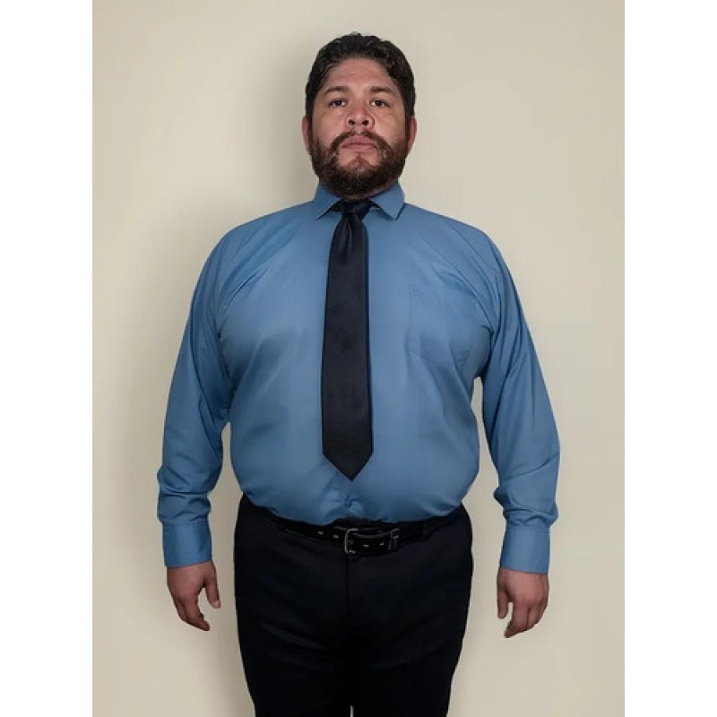 Camisa Vestir Adulto Azul Francia Tallas Extras 52, 54 Y 56 #mlpos_1 | Color: Azul Francia - Rodolfo #color_azul_francia_-_rodolfo #sku_rvfr52 #sku_rvfr54 #sku_rvfr56