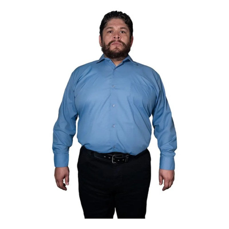 Camisa Vestir Adulto Azul Francia Tallas Extras 52, 54 Y 56 #mlpos_6 | Color: Azul Francia - Zanely #color_azul_francia_-_zanely #sku_znfr52 #sku_znfr54 #sku_znfr56