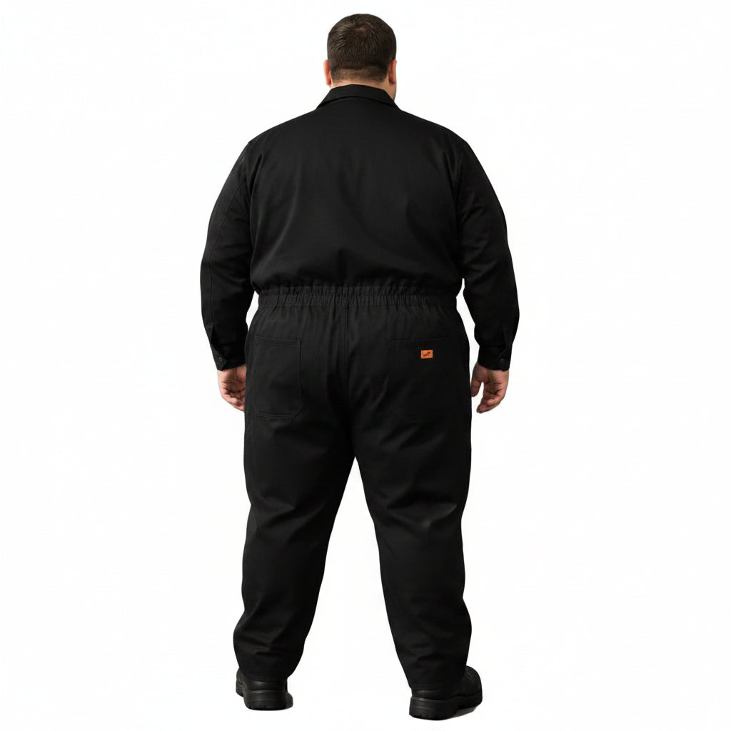 Overol Industrial Gabardina Negro 100% Algodón Tallas Extras #mlpos_3 | Color: Negro #color_negro #sku_ovng46 #sku_ovng48 #sku_ovng50
