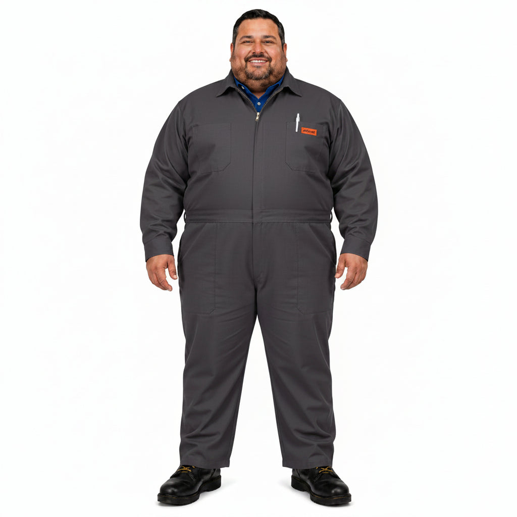 Overol Industrial Gabardina Gris Oxford 100% Algodón Extras #mlpos_2 | Color: Gris Oxford #color_gris_oxford #sku_ovgr46 #sku_ovgr48 #sku_ovgr50
