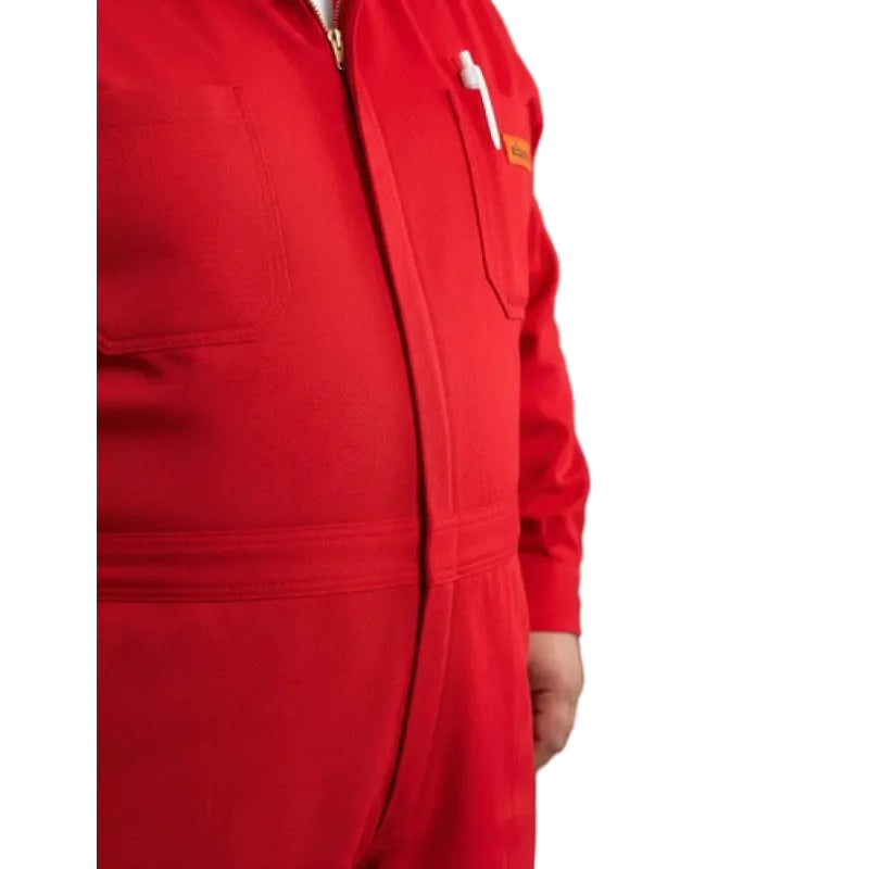 Overol Industrial Gabardina Rojo 100% Algodón Tallas Extras #mlpos_4 | Color: Rojo #color_rojo #sku_ovrj46 #sku_ovrj48 #sku_ovrj50
