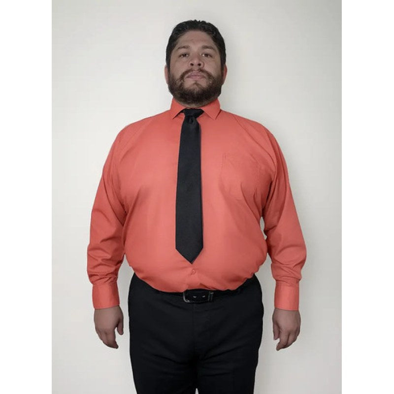 Camisa De Vestir Para Adulto Coral Tallas Extras 52 A 56 #mlpos_1 | Color: Coral - Rodolfo #color_coral_-_rodolfo #sku_rvcr52 #sku_rvcr54 #sku_rvcr56