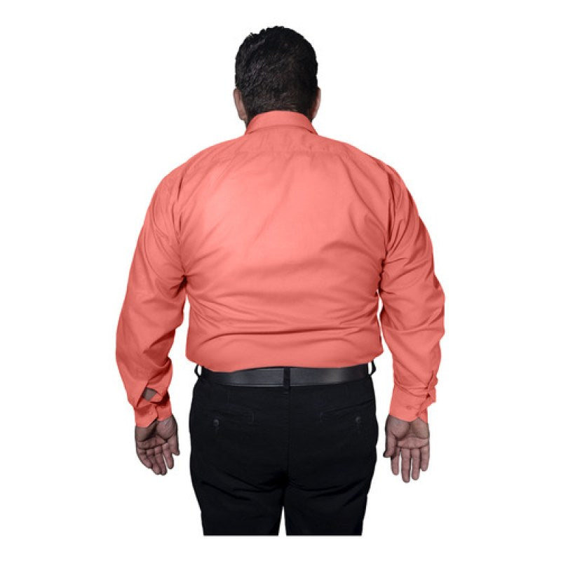Camisa De Vestir Para Adulto Coral Tallas Extras 52 A 56 #mlpos_7 | Color: Coral - Zanely #color_coral_-_zanely #sku_zncr52 #sku_zncr54 #sku_zncr56