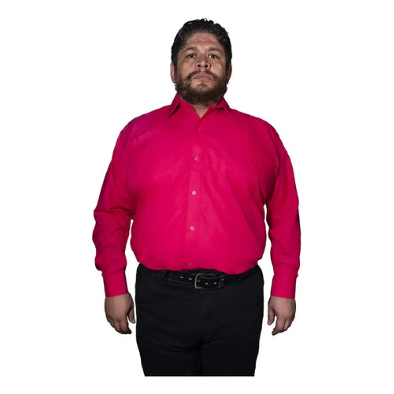 Camisa Vestir Para Adulto Rosa Fiusha Tallas Extras 52 A 56 #mlpos_2 | Color: Rosa fiusha - Rodolfo #color_rosa_fiusha_-_rodolfo #sku_rvfs52 #sku_rvfs54 #sku_rvfs56