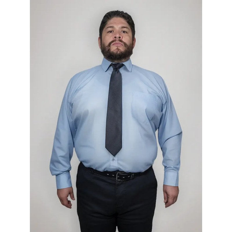 Camisa Vestir De Adulto Azul Cielo Talla Extras 52 A 56 #mlpos_5 | Color: Azul cielo - Zanely #color_azul_cielo_-_zanely #sku_zncl52 #sku_zncl54 #sku_zncl56