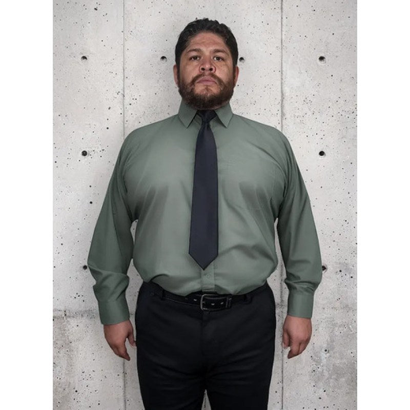 Camisa Vestir Adulto Gris Obscuro Oxford Talla Extra 52 A 56 #mlpos_8 | Color: Gris Oxford - Zanely #color_gris_oxford_-_zanely #sku_znox52 #sku_znox54 #sku_znox56
