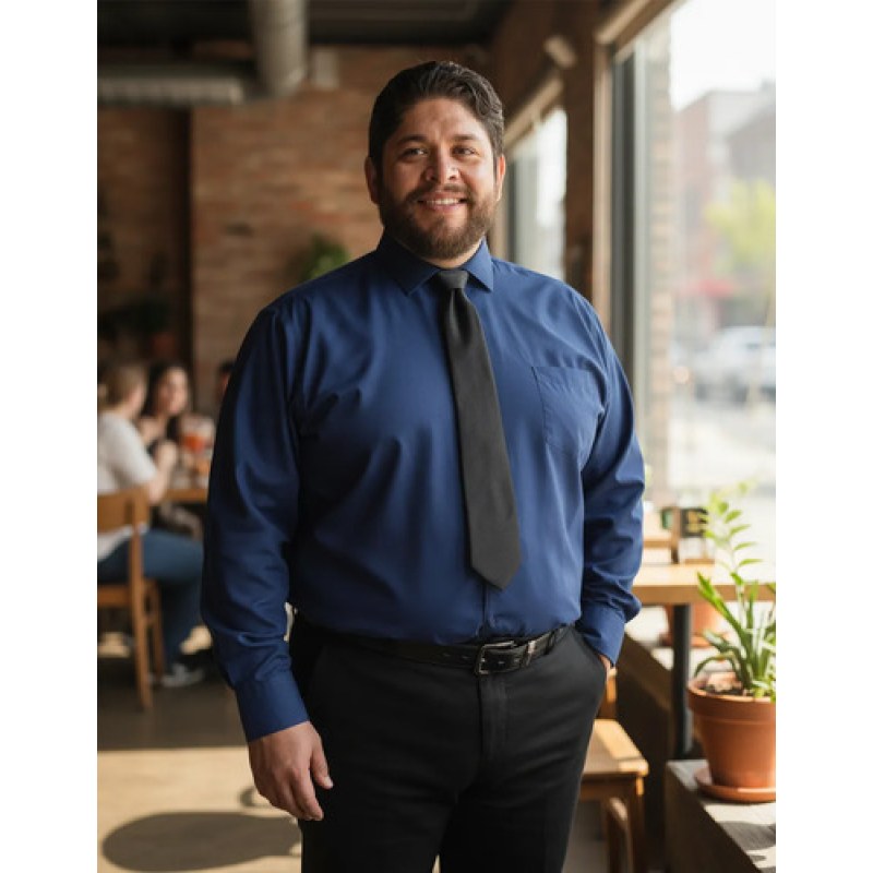Camisa Vestir De Adulto Azul Marino Talla Extras 44 46 48 50 #mlpos_2 | Color: Azul marino - Rodolfo #color_azul_marino_-_rodolfo #sku_rvmrn44 #sku_rvmrn46 #sku_rvmrn48 #sku_rvmrn50