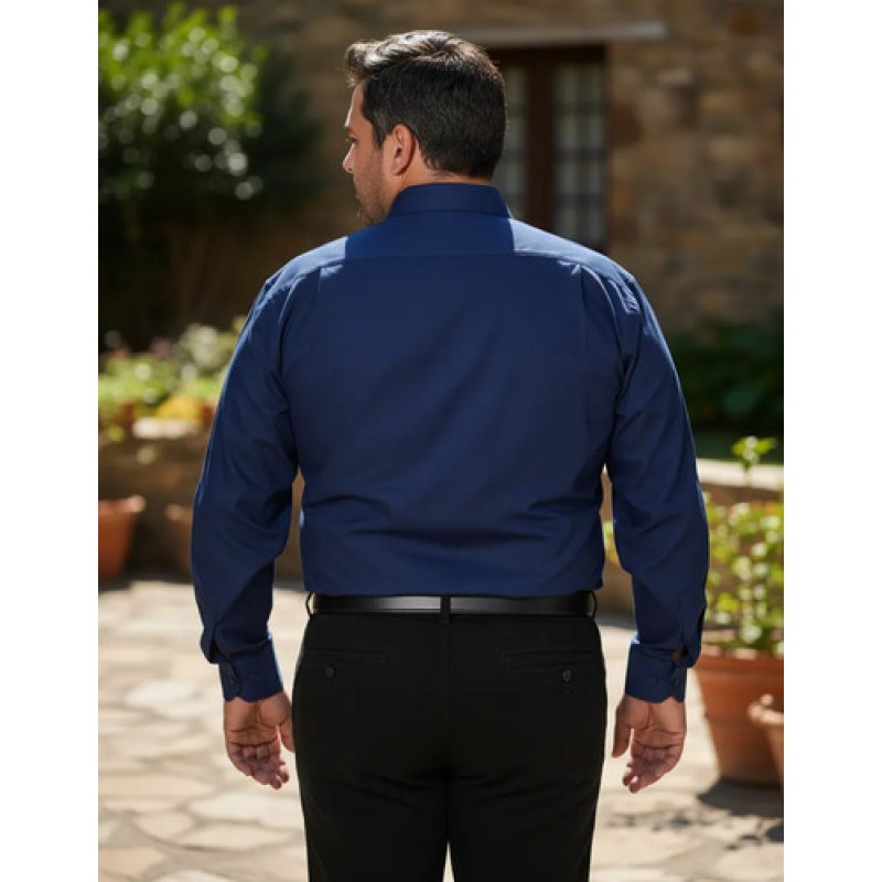 Camisa Vestir De Adulto Azul Marino Talla Extras 44 46 48 50 #mlpos_5 | Color: Azul marino - Rodolfo #color_azul_marino_-_rodolfo #sku_rvmrn44 #sku_rvmrn46 #sku_rvmrn48 #sku_rvmrn50