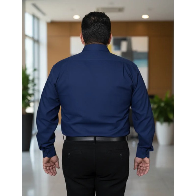 Camisa Vestir De Adulto Azul Marino Talla Extras 44 46 48 50 #mlpos_9 | Color: Azul marino - Zanely #color_azul_marino_-_zanely #sku_znmrn44 #sku_znmrn46 #sku_znmrn48 #sku_znmrn50