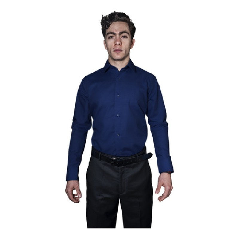 Camisa De Vestir Para Adulto Azul Marino 34, 36, 38 Y 42 #mlpos_6 | Color: Azul marino - Zanely #color_azul_marino_-_zanely #sku_znmrn34 #sku_znmrn36 #sku_znmrn38 #sku_znmrn40 #sku_znmrn42