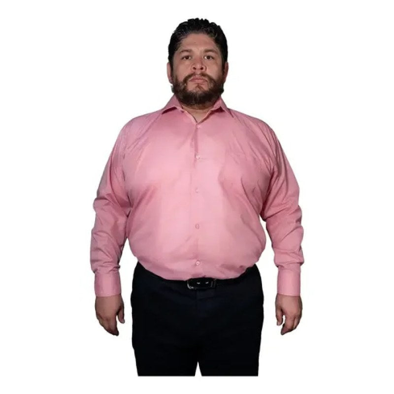 Camisa Vestir Para Adulto Palo De Rosa Tallas Extras 52 A 56 #mlpos_6 | Color: Palo de rosa - Zanely #color_palo_de_rosa_-_zanely #sku_znpl52 #sku_znpl54 #sku_znpl56