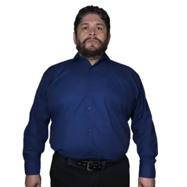 Camisa Vestir De Adulto Azul Marino Talla Extras 52 A 56 #mlpos_3 | Color: Azul marino - Rodolfo #color_azul_marino_-_rodolfo #sku_rvmrn52 #sku_rvmrn54 #sku_rvmrn56