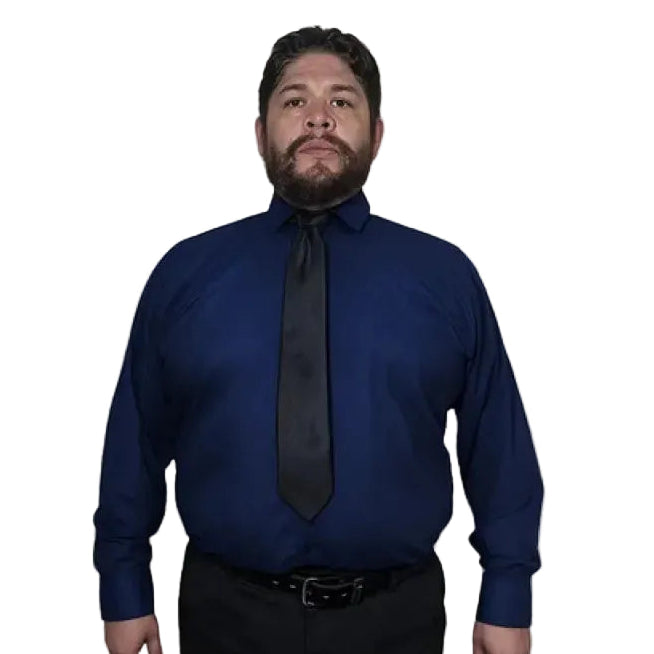 Camisa Vestir De Adulto Azul Marino Talla Extras 52 A 56 #mlpos_5 | Color: Azul marino - Zanely #color_azul_marino_-_zanely #sku_znmrn52 #sku_znmrn54 #sku_znmrn56