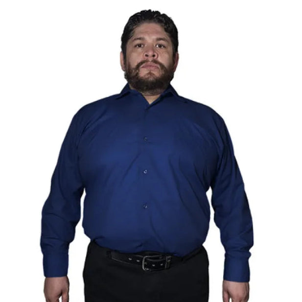 Camisa Vestir De Adulto Azul Marino Talla Extras 52 A 56 #mlpos_6 | Color: Azul marino - Zanely #color_azul_marino_-_zanely #sku_znmrn52 #sku_znmrn54 #sku_znmrn56