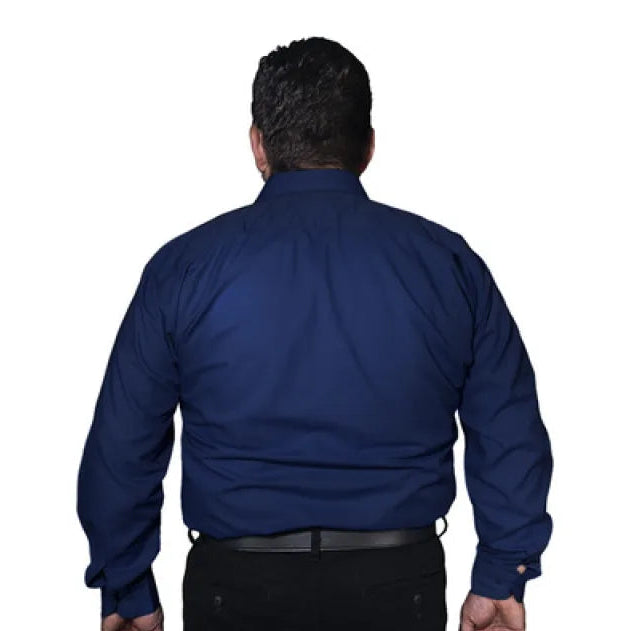 Camisa Vestir De Adulto Azul Marino Talla Extras 52 A 56 #mlpos_7 | Color: Azul marino - Zanely #color_azul_marino_-_zanely #sku_znmrn52 #sku_znmrn54 #sku_znmrn56