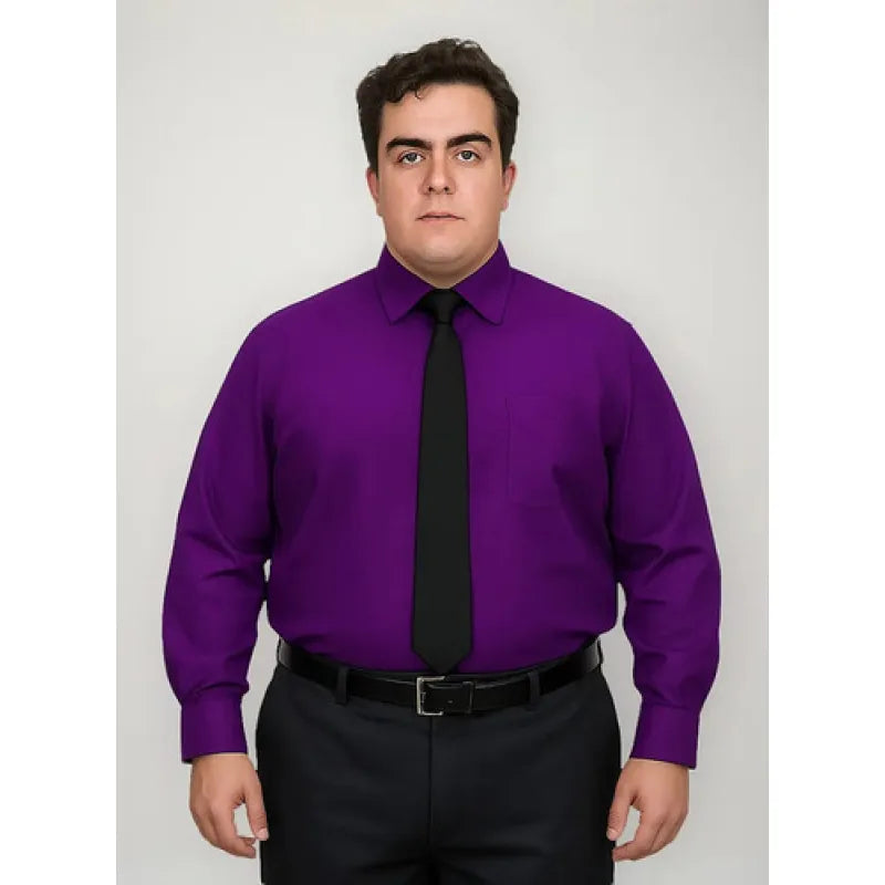 Camisa Vestir De Adulto Morada Tallas Extras 52, 54 Y 56 #mlpos_1 | Color: Morada - Rodolfo #color_morada_-_rodolfo #sku_rvmrd52 #sku_rvmrd54 #sku_rvmrd56