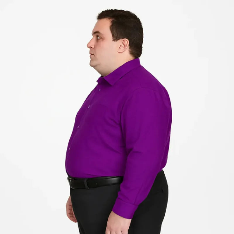 Camisa Vestir De Adulto Morada Tallas Extras 52, 54 Y 56 #mlpos_11 | Color: Morada - Zanely #color_morada_-_zanely #sku_znmrd52 #sku_znmrd54 #sku_znmrd56