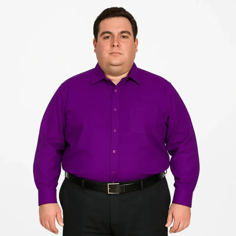 Camisa Vestir De Adulto Morada Tallas Extras 52, 54 Y 56 #mlpos_2 | Color: Morada - Rodolfo #color_morada_-_rodolfo #sku_rvmrd52 #sku_rvmrd54 #sku_rvmrd56