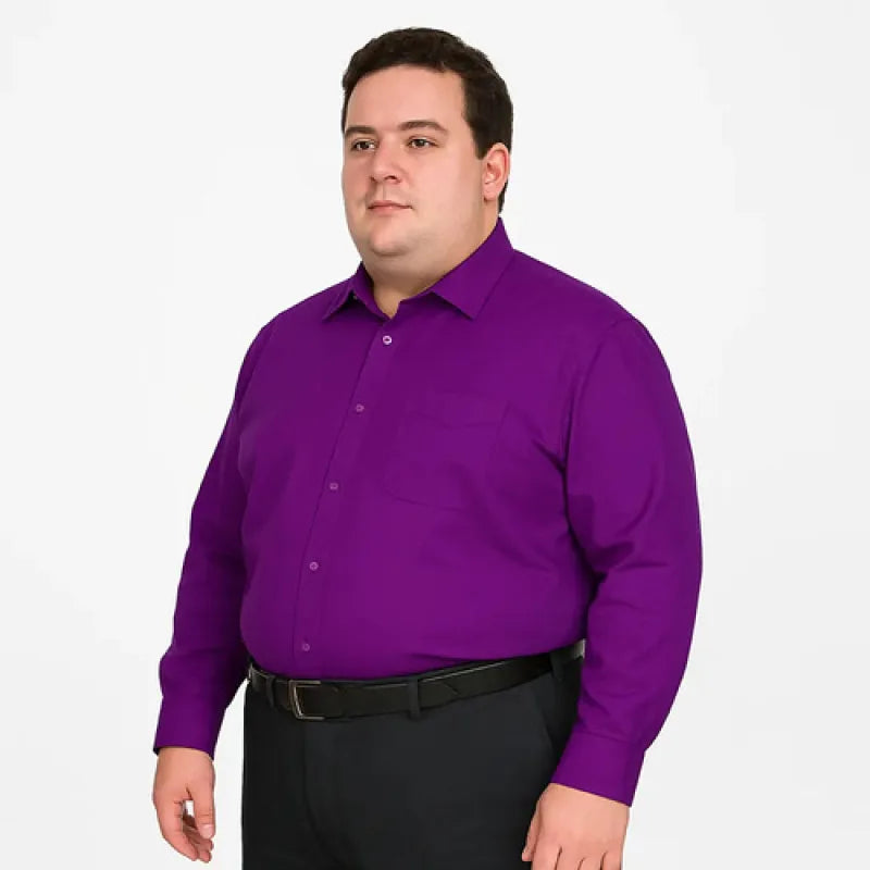 Camisa Vestir De Adulto Morada Tallas Extras 52, 54 Y 56 #mlpos_3 | Color: Morada - Rodolfo #color_morada_-_rodolfo #sku_rvmrd52 #sku_rvmrd54 #sku_rvmrd56