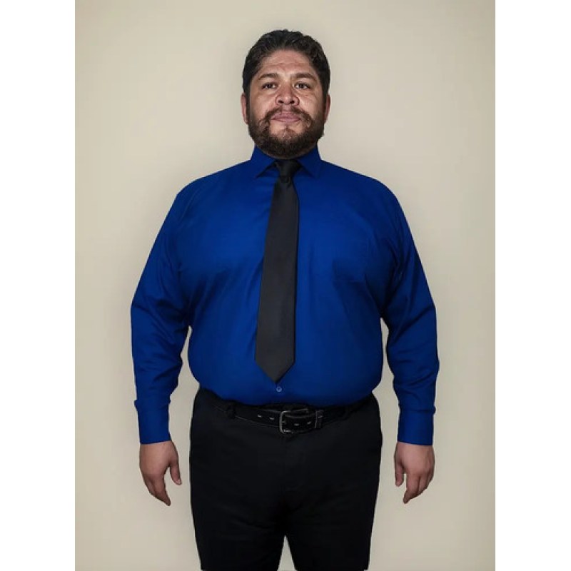 Camisa Vestir Adulto Azul Rey Tallas Extras 44 46 48 50 #mlpos_4 | Color: Azul rey - Rodolfo #color_azul_rey_-_rodolfo #sku_rvry44 #sku_rvry46 #sku_rvry48 #sku_rvry50