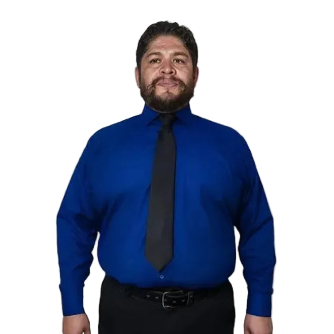 Camisa Vestir Adulto Azul Rey Tallas Extras 52, 54 Y 56 #mlpos_1 | Color: Azul rey - Zanely #color_azul_rey_-_zanely #sku_znry52 #sku_znry54 #sku_znry56