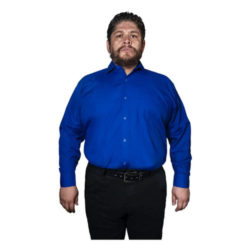 Camisa Vestir Adulto Azul Rey Tallas Extras 52, 54 Y 56 #mlpos_5 | Color: Azul rey - Rodolfo #color_azul_rey_-_rodolfo #sku_rvry52 #sku_rvry54 #sku_rvry56