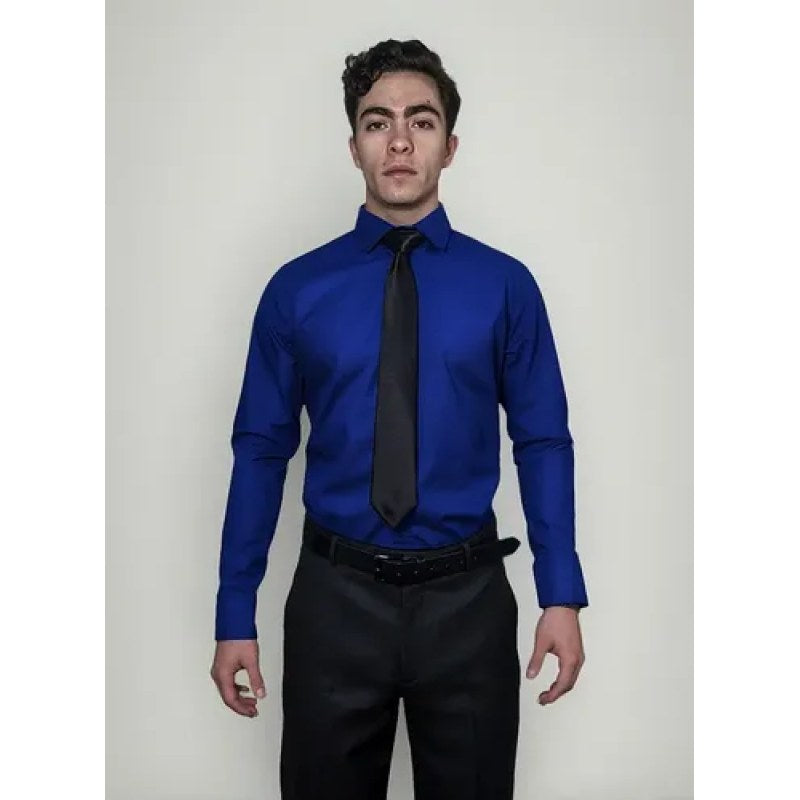 Camisa De Vestir Para Adulto Azul Rey 34 A 42 #mlpos_3 | Color: Azul rey - Zanely #color_azul_rey_-_zanely #sku_znry34 #sku_znry36 #sku_znry38 #sku_znry40 #sku_znry42