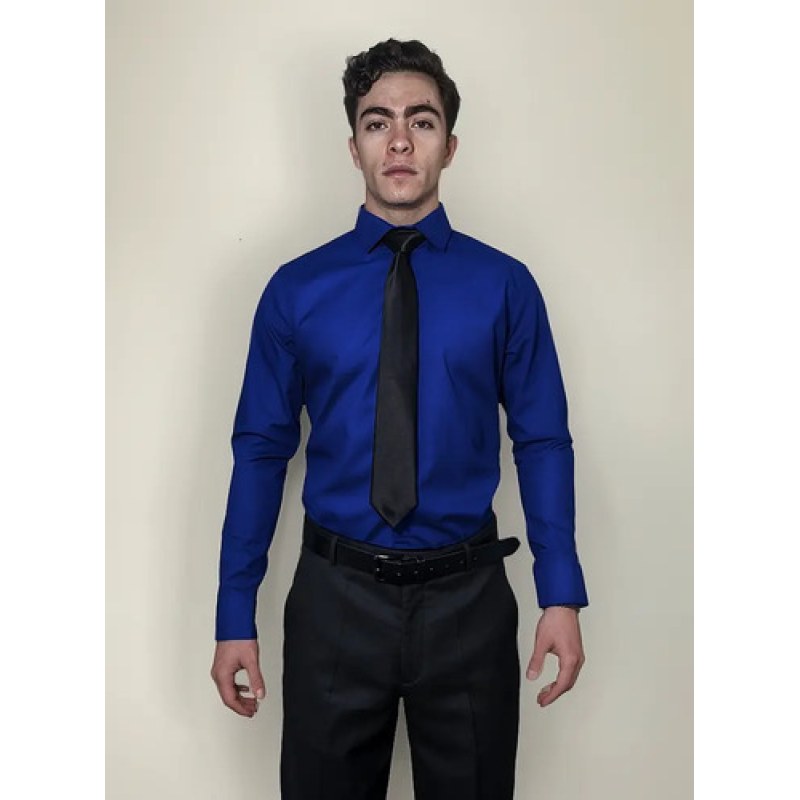 Camisa De Vestir Para Adulto Azul Rey 34 A 42 #mlpos_6 | Color: Azul rey - Rodolfo #color_azul_rey_-_rodolfo #sku_rvry34 #sku_rvry36 #sku_rvry38 #sku_rvry40 #sku_rvry42