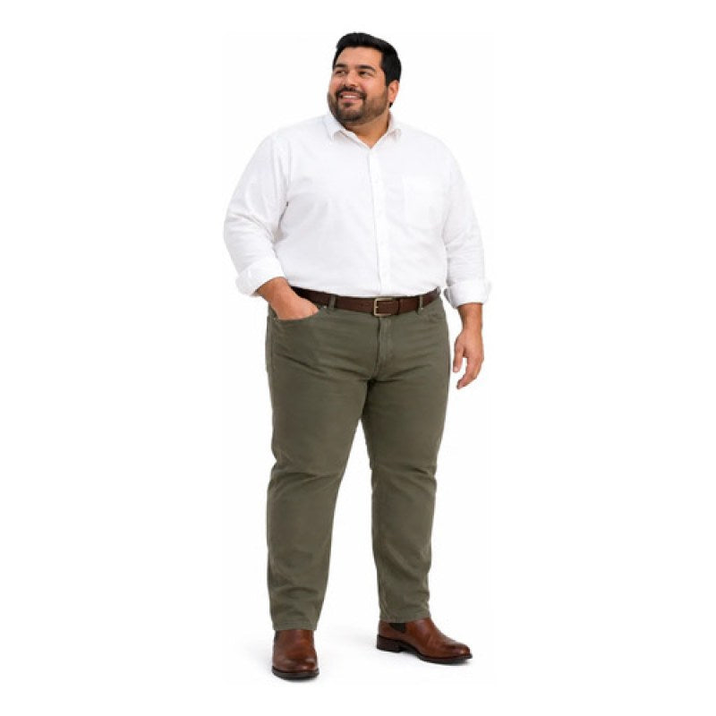 Pantalón Furor Maverick Gabardina Corte Recto Regular 38-42 #mlpos_15 | Color: Verde olivo #color_verde_olivo #sku_mvgol3832 #sku_mvgol4032 #sku_mvgol4232