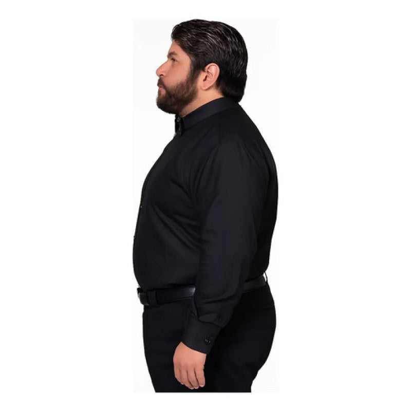 Camisa Zanely Smoking Cuello De Paloma Mancuernillas Extras #mlpos_10 | Color: Negra #color_negra #sku_znplmng44 #sku_znplmng46 #sku_znplmng48 #sku_znplmng50