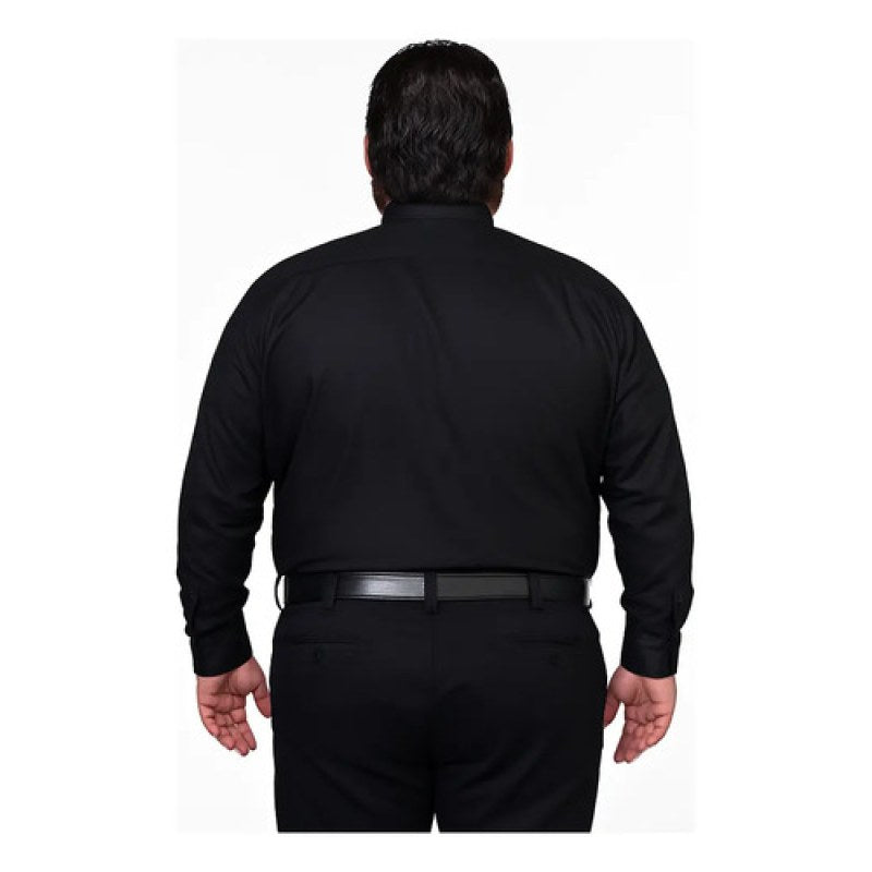 Camisa Zanely Smoking Cuello De Paloma Mancuernillas Extras #mlpos_11 | Color: Negra #color_negra #sku_znplmng44 #sku_znplmng46 #sku_znplmng48 #sku_znplmng50