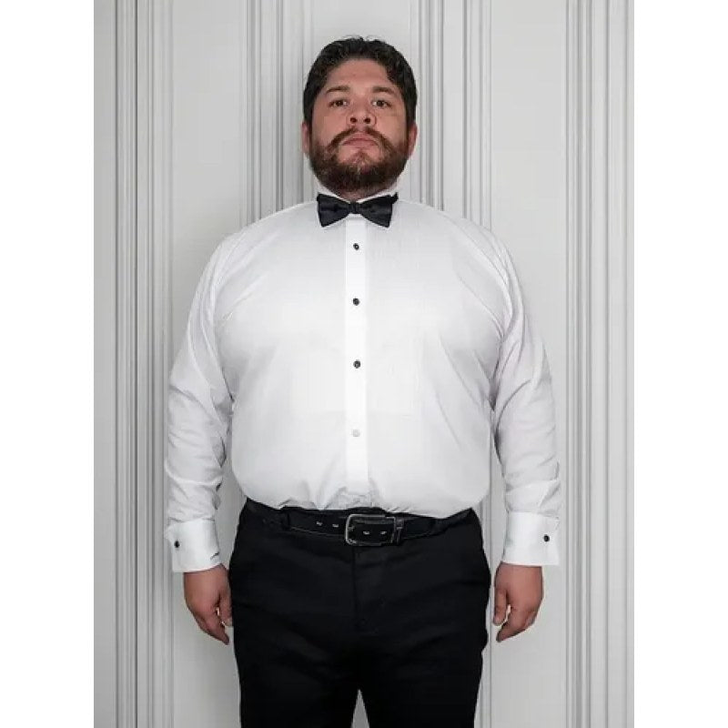 Camisa Zanely Smoking Cuello De Paloma Mancuernillas Extras #mlpos_3 | Color: Blanca #color_blanca #sku_znplm44 #sku_znplm46 #sku_znplm48 #sku_znplm50