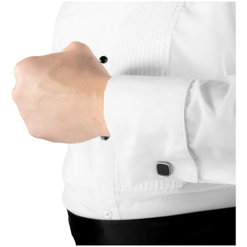 Camisa Zanely Smoking Cuello De Paloma Mancuernillas Extras #mlpos_5 | Color: Blanca #color_blanca #sku_znplm44 #sku_znplm46 #sku_znplm48 #sku_znplm50