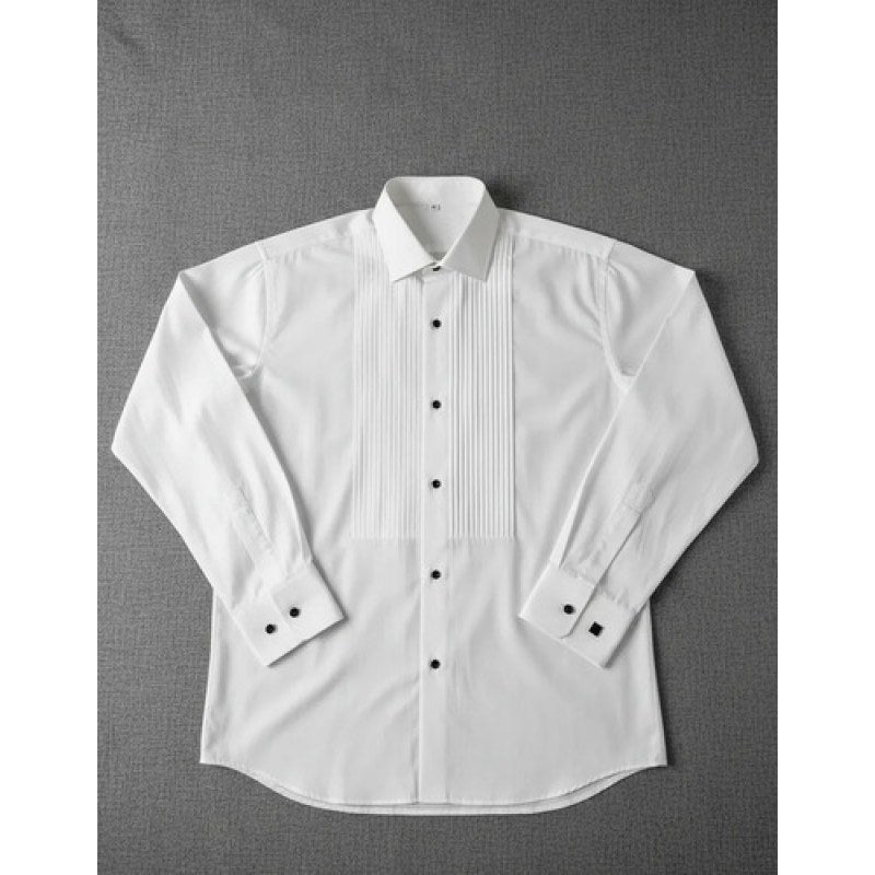 Camisa Zanely Smoking Cuello De Paloma Mancuernillas Extras #mlpos_6 | Color: Blanca #color_blanca #sku_znplm44 #sku_znplm46 #sku_znplm48 #sku_znplm50