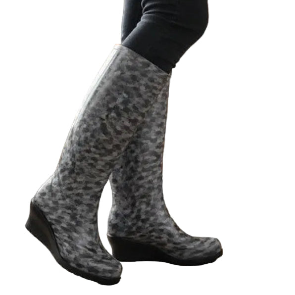Bota Moda Sandak Mujer Lluvia Impermeable Con Tacon Lulu #mlpos_14 | Color: Gris #color_gris #sku_bsllgr22